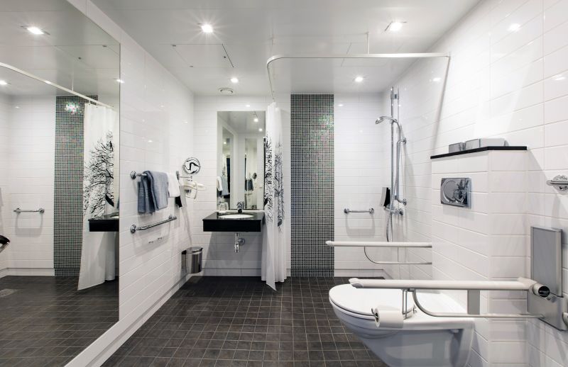 Open Concept Shower with Built-in Shelves